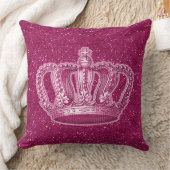 prinses Crown op Hot Pink Glitter Sparkle Kussen (Deken)