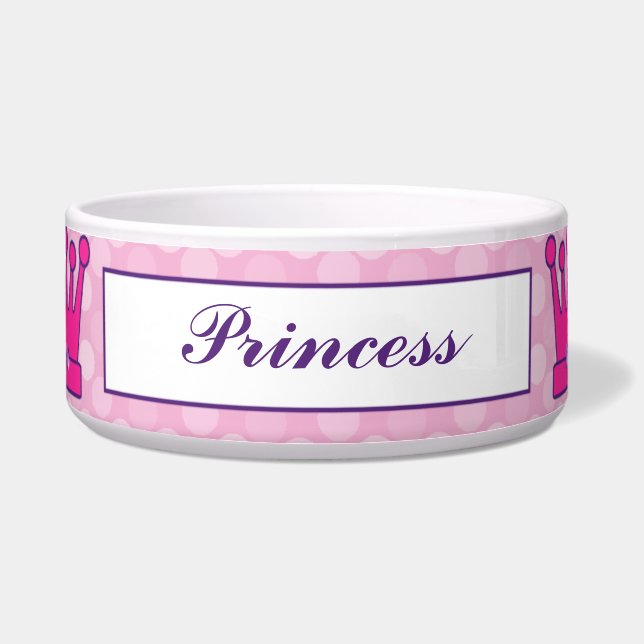  prinses Crown Personalized Pet Bowls Voerbakje (Voorkant)
