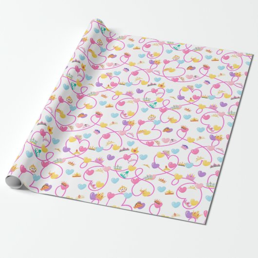 Prinses Crown Roze inpakpapier (Uitgerold)