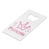 prinses crown, tiara creditkaart flessenopener (Achterkant Gekanteld)