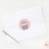 Prinses cupcake ronde sticker (Envelop)