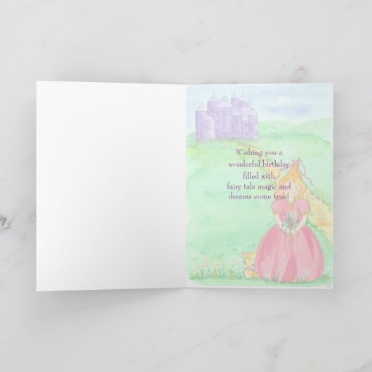 Prinses Custom Naam Happy Birthday Kaart (Binnen)