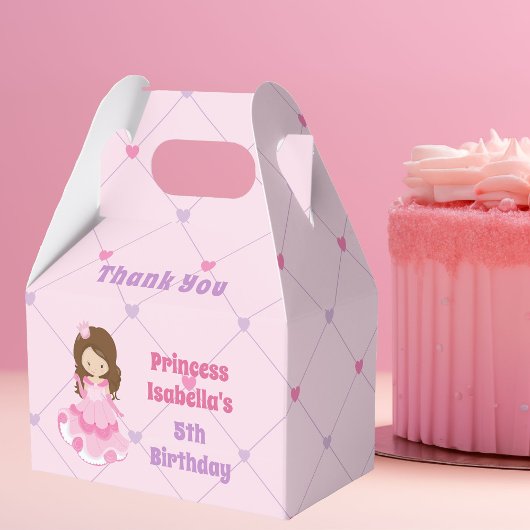 prinses Custom Pink Girls Birthday Party Bedankdoosjes