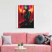 Prinses Cybrella op het Cyberpunk Bal Canvas Afdruk (Insitu (Woonkamer))