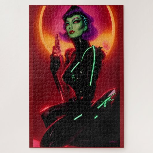 Prinses Cybrella op het Cyberpunk Bal Legpuzzel (Verticaal)