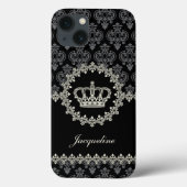  prinses Damask Crown Case-Mate iPhone Case (Achterkant)