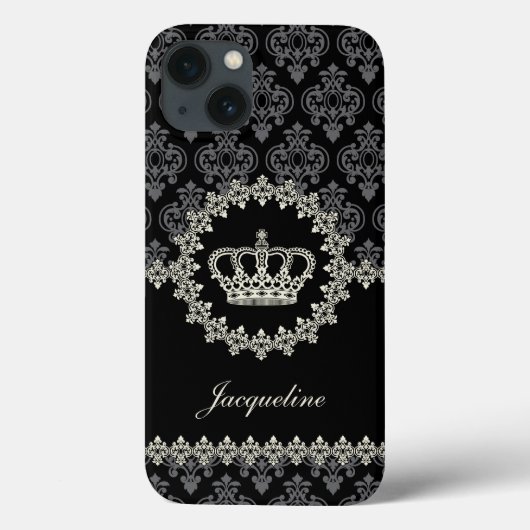  prinses Damask Crown Case-Mate iPhone Case (Achterkant)