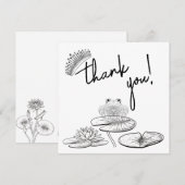 Prinses + De Kikker - B&W- Dankkaart voor koppels Bedankkaart (Voorkant / Achterkant)