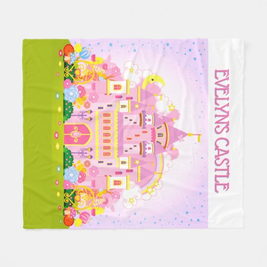 Prinses Decor! gepersonaliseerd kasteel Fleece Deken (Voorkant (Horizontaal))