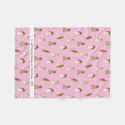 Prinses deken met naam of boodschap (Voorkant (Horizontaal))