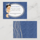  prinses Denim & Diamonds Diaper Raffle Informatiekaartje (Voorkant / Achterkant)