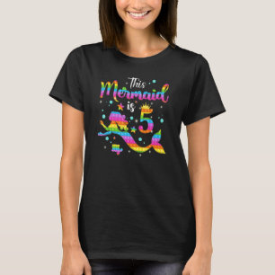 prinses deze zeemeermin is 5 jaar oud en 5 jaar ou t-shirt