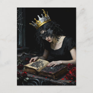 Prinses die een boek over magie leest briefkaart
