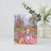 Prinses die van dieren hield briefkaart (Staand voorkant)