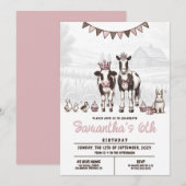 Prinses Dieren Verjaardagsfeest Uitnodiging (Voorkant / Achterkant)