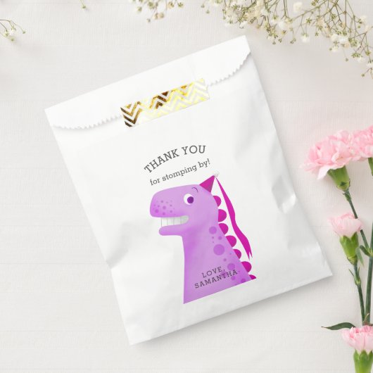 Prinses Dinosaurus Verjaardagsfeest Dank u Bedankzakje (Gezegeld)