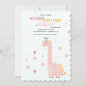 Prinses Dinosaurus Verjaardagsfeest Uitnodiging (Voorkant)