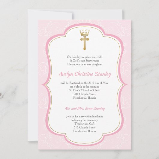 Prinses Doopsel uitnodiging (Voorkant)