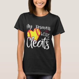 prinses draagt kleren softbal mam vader honkbal pl t-shirt