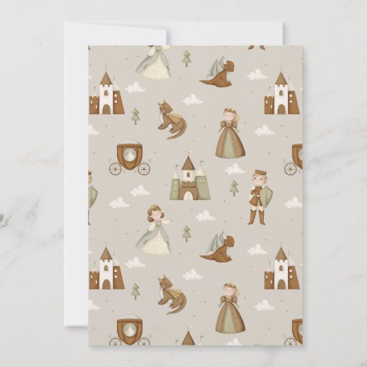Prinses & Draak Boho Sprookje Meisje Verjaardag Kaart (Achterkant)