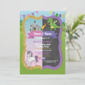 Prinses Draak Kasteel Eenhoorn Gezamenlijke Jongen Kaart (Staand voorkant)