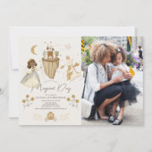 Prinses Dragon sprookje donkere huid verjaardag fo Kaart (Voorkant)