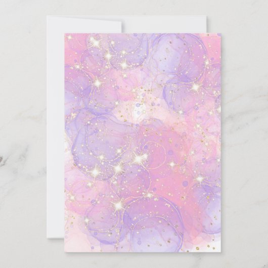 Prinses Eenhoorn 4e verjaardag Meisje Roze Kaart (Achterkant)