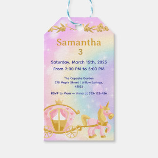Prinses Eenhoorn Cadeautags, Samantha Verjaardag Cadeaulabel