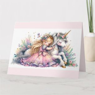 Prinses Eenhoorn Pastel Sprookje Fantasie Kaart