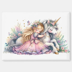 Prinses Eenhoorn Pastel Sprookje Fantasie Magneet