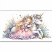 Prinses Eenhoorn Pastel Sprookje Fantasie Sticker (Voorkant)