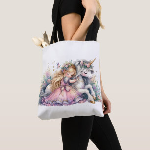 Prinses Eenhoorn Pastel Sprookje Fantasie Tote Bag