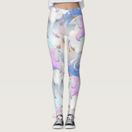 Prinses Eenhoorn Roze en Blauwe Nacht Leggings