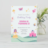 Prinses Eenhoorn Verjaardagsfeest Uitnodiging (Staand voorkant)