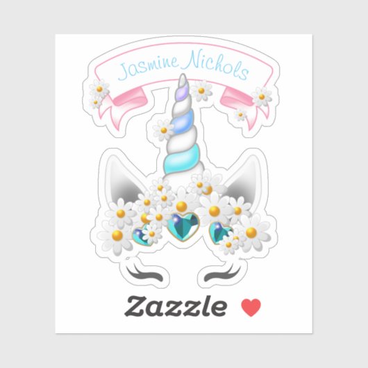  Prinses Eenhoornkroon met jade juwelen Sticker (Vel)