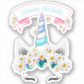  Prinses Eenhoornkroon met jade juwelen Sticker (Voorkant)