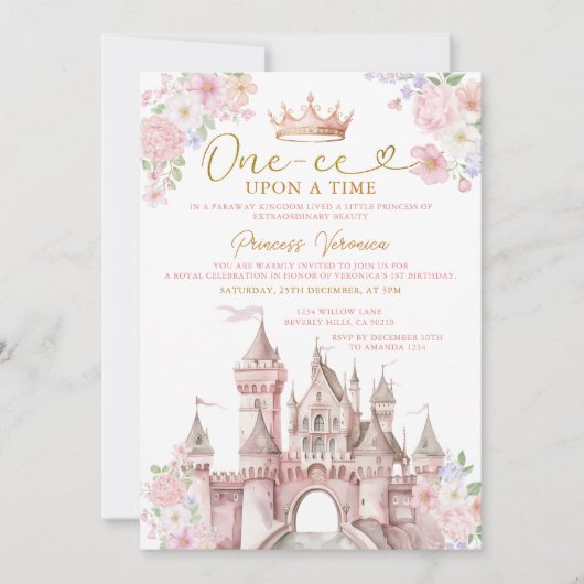 Prinses EENS Tijdens een verjaardag Kasteel Kroon Kaart (Voorkant)