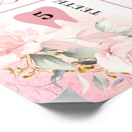 Prinses eerste verjaardag mijlpaal teken poster (Hoek)