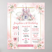 Prinses eerste verjaardag mijlpaal teken poster (Voorkant)