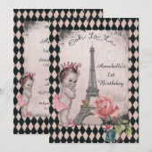  Prinses Eiffeltoren Baby 1e Verjaardag Kaart (Voorkant / Achterkant)