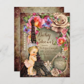  Prinses Eiffeltoren Baby shower Kaart (Voorkant / Achterkant)