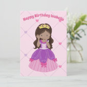  prinses Eigen hispanisch meisje Roze verjaardag Kaart (Staand voorkant)