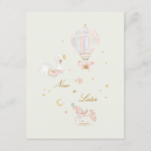 prinses elegante meisje roze babyshower aandenken informatiekaartje