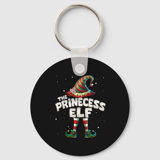 Prinses Elf Familie Matching Groep Kerst Meisjes Sleutelhanger (Voorkant)