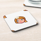 prinses emoji bier onderzetter (Linkerzijde)