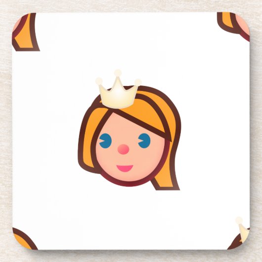 prinses emoji bier onderzetter (Voorkant)