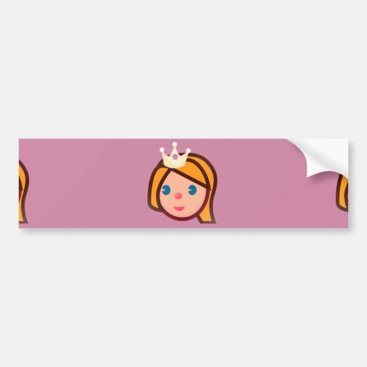 prinses emoji bumpersticker (Voorkant)