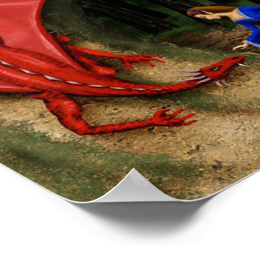 Prinses en de draak 12 x 8 Poster (Hoek)