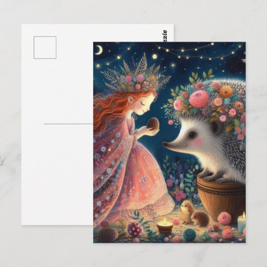 Prinses en de Hedgehog Fantasy Briefkaart (Voorkant / Achterkant)