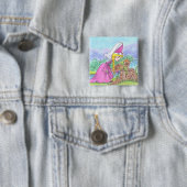 Prinses en de pad vierkante button 5,1 cm (In situ)